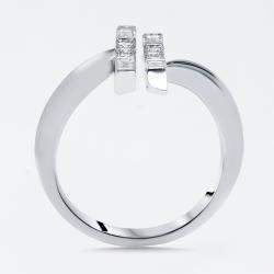 Pre Owned 0.66 cts Round, Emerald cut Lab Grown Diamonds 18k White Gold Ring Size 52