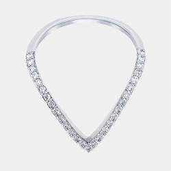 Pre Owned 0.28 cts Round Lab Grown Diamonds 18k White Gold Ring Size 52
