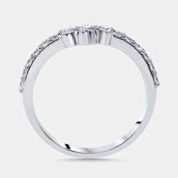 Pre Owned 0.5 cts Round Lab Grown Diamonds 18k White Gold Ring Size 52