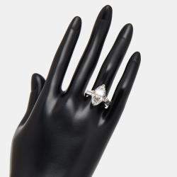 Pre Owned 5.9 cts Marquise, Trapezoid Lab Grown Diamonds 18k White Gold Ring Size 52
