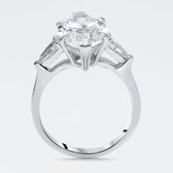 Pre Owned 5.5 cts Marquise, Pear Lab Grown Diamonds 18k White Gold Ring Size 53