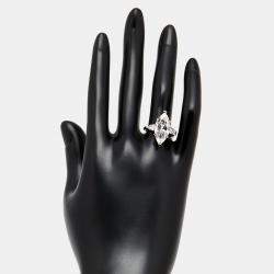 Pre Owned 5.5 cts Marquise, Pear Lab Grown Diamonds 18k White Gold Ring Size 53
