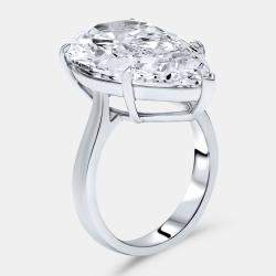 Pre Owned 7 cts Pear Lab Grown Diamonds 18k White Gold Ring Size 53