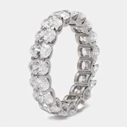 Pre Owned 4.80 cts Oval Brilliant Lab Grown Diamond 18k White Gold Eternity Band Ring Size 56