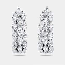 Pre Owned 2.3 cts Marquise Lab Grown Diamond 18k White Gold Earrings