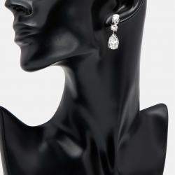 Pre Owned 10 cts Pear Round Lab Grown Diamond 18k White Gold Earrings