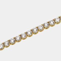 Pre Owned 5.30 cts Round Brilliant Lab Grown Diamonds 18k Yellow Gold Tennis Bracelet