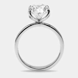 Pre Owned 3 cts Oval Brilliant Lab Grown Diamond 18k White Gold Ring Size 56