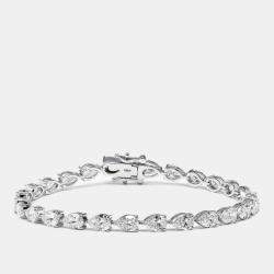 Pre Owned 8.8 cts Pear Brilliant Lab Grown Diamonds 18k White Gold Bracelet