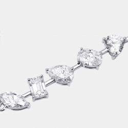Pre Owned 4.4 cts Oval, Pear, Marquise, Emerald Cut, Heart Lab Grown Diamonds 18k White Gold Bracelet