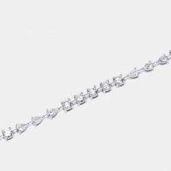 Pre Owned سوار من الذهب الأبيض عيار 18 بألماس مستدير وكمثرى مصنع معملياً بوزن 3.9 قيراط