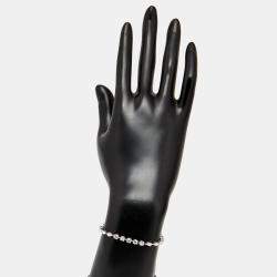 Pre Owned سوار من الذهب الأبيض عيار 18 بألماس مستدير وكمثرى مصنع معملياً بوزن 3.9 قيراط