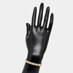 مملوكة مسبقًا 20.77 cts Fancy Yellow Radiant, Radiant Lab Grown Diamonds 18k White Gold Bracelet