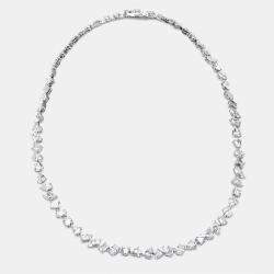 مملوكة مسبقًا 35.5 cts Oval, Pear, Marquise, Emerald Cut, Heart, Round Lab Grown Diamonds 18k White Gold Necklace