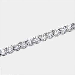 Pre Owned 17.4 cts Round Lab Grown Diamonds 14k White Gold Bracelet