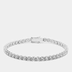 Pre Owned 8 cts Round Lab Grown Diamonds 18k White Gold Bracelet