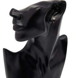 Pre Owned أقراط ألماس مزروع معملياً قطع دائري 1 قيراط من الذهب الأصفر عيار 18