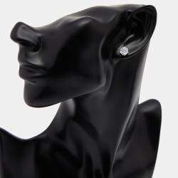 مملوكة مسبقًا أقراط ألماس مخبرية مستديرة 2 قيراط ذهب أبيض عيار 18