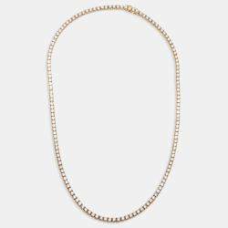 مملوكة مسبقًا قلادة ذهب أصفر عيار 18 وماس مخبري دائري حوالي 11.9 قيراط