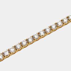 Pre Owned قلادة ذهب أصفر عيار 18 وماسات معمليّة شكل مدور حوالي 41.4 قيراط