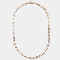 مملوكة مسبقًا 26 cts Round Lab Grown Diamonds 18k Yellow Gold Necklace