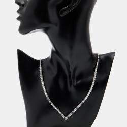 Pre Owned 7.3 cts Round Lab Grown Diamonds 18k White Gold Necklace
