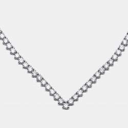 Pre Owned 7.3 cts Round Lab Grown Diamonds 18k White Gold Necklace