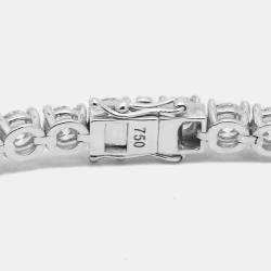 Pre Owned 9.50 cts Round Brilliant Cut Lab Grown Diamonds 18k White Gold Tennis Bracelet