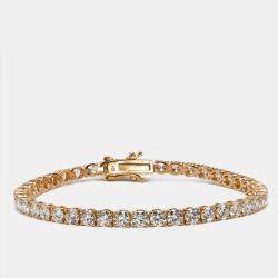 مملوكة مسبقًا سوار تنس من الذهب الوردي عيار 18 بألماس مختبري برلنتي مستدير (حوالي 7.20 قيراط)