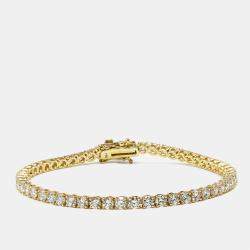 مملوكة مسبقًا 5.30 cts Round Brilliant Lab Grown Diamonds 18k Yellow Gold Tennis Bracelet