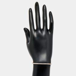 مملوكة مسبقًا سوار التنس من الذهب الوردي عيار 18 بقيراط 3.50 بجوهرة ألماس مستديرة لامعة ومصنوعة بمختبر