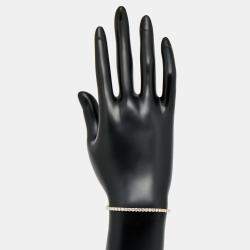 مملوكة مسبقًا 3.50 cts Round Brilliant Cut Lab Grown Diamonds 18k Yellow Gold Tennis Bracelet