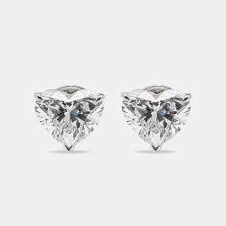 مملوكة مسبقًا 6.00 cts Heart Brilliant Cut 18k White Gold Stud Earrings