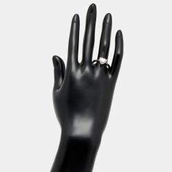 Pre Owned خاتم ألماس على شكل قلب مصنع في المختبر بوزن 2.06 قيراط من الذهب الأبيض عيار 18 بمقاس 54