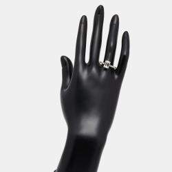 Pre Owned 2.40 cts Emerald Lab Grown Diamond 18K White Gold Ring Size 54