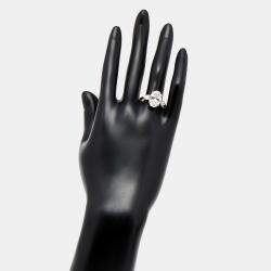 Pre Owned خاتم ألماس مُصنَّع في المختبر بوزن 4.75 قيراط بقطع بيضاوي ذهب أبيض عيار 18 مقاس 54