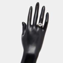 Pre Owned 5.56 cts Round Lab Grown Diamond 18K White Gold Ring Size 52