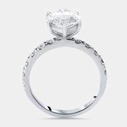 مملوكة مسبقًا 5.85 cts Marquise Lab Grown Diamond 18K White Gold Ring Size 55