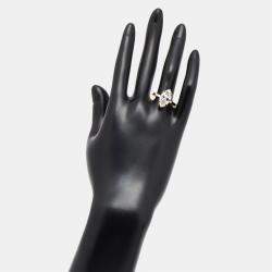 مملوكة مسبقًا 3.52 cts Marquise Lab Grown Diamond 18K Yellow Gold Ring Size 51