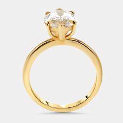 مملوكة مسبقًا 3.52 cts Marquise Lab Grown Diamond 18K Yellow Gold Ring Size 51