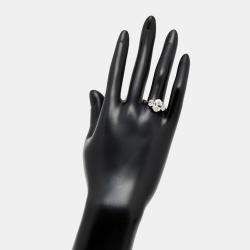 Pre Owned 2.62 cts Oval Lab Grown Diamond 18K White Gold Ring Size 54