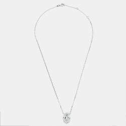 Pre Owned 5.00 cts Oval Brilliant Lab Grown Diamond 18k White Gold Chain Necklace