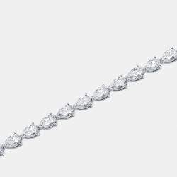 Pre Owned سوار ألماس مصنع معملياً بوزن 18.5 قيراط قطع كمثري من الذهب الأبيض عيار 18 قيراط