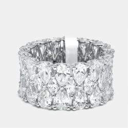 مملوكة مسبقًا 9.5 cts Pear, Marquise Lab Grown Diamonds 18k White Gold Ring Size 55