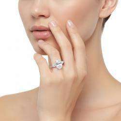 Pre Owned 5.5 cts Oval, Pear Lab Grown Diamonds 18k White Gold Ring Size 51