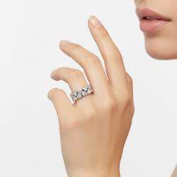 Pre Owned 6 cts Heart Lab Grown Diamonds 18k White Gold Ring Size 52