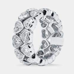 Pre Owned 6 cts Heart Lab Grown Diamonds 18k White Gold Ring Size 52