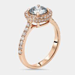 Pre Owned 1.5 cts Round Lab Grown Diamonds 18k Rose Gold Ring Size 51