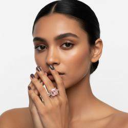 Pre Owned 13 cts  Asscher, Trapezoid Lab Grown Diamonds 18k White Gold Ring Size 52