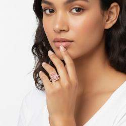 Pre Owned 7 cts Radiant, Round Lab Grown Diamonds 18k White Gold Ring Size 52